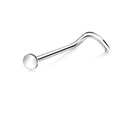 Small Pin Shaped Silver Curved Nose Stud NSKB-70s